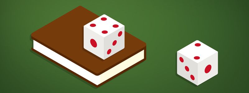 história do jogo, dados em um livro