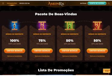 AmunRa – página de promoções.