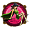 Bruxa de vestido verde